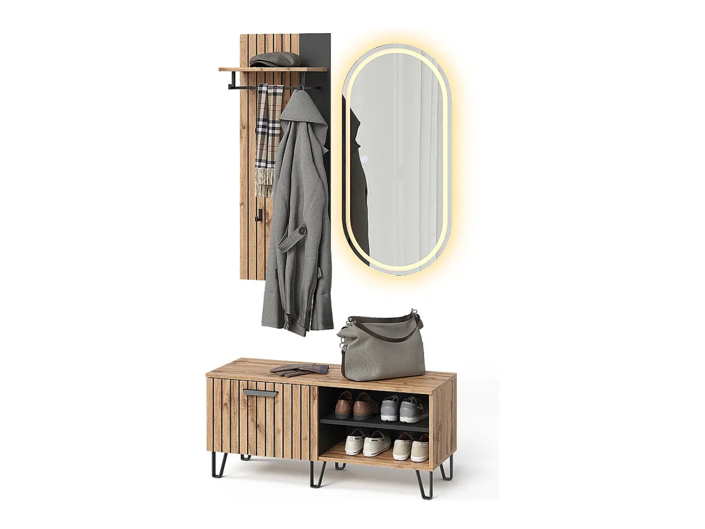 Vicco Móvel De Entrada*Guarda-roupa carvalho wotan 100x38x100 amber Natural escuro