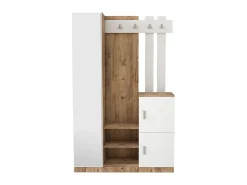 Discount Guarda-roupa com 3 portas e 1 espelho - Branco e natural - MIROTA Móvel De Entrada