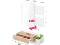 Hall Telma 1 gaveta e Espelho Cor /Carvalho^VS Venta-stock New