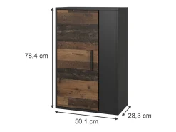 Vicco Prateleira*Hängeschrank /estilo antigo 50.1x28.3x78.4 berno Preto