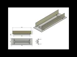 Inserção/suporte para queimador de bioetanol 100cm em aço inoxidável com vidro incluído^ Discount