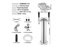 Acessório Vinho E Bar*Kit de Coluna de Cerveja SucceBuy, Kit de Coluna de Cerveja com Duplo Robô, Distribuidor de Cerveja e Bebida de Aço Inoxidável, para Bar Restaurante Prateado