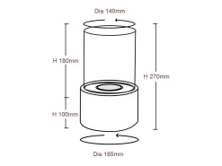 Lareira*Lareira de bioetanol MARSIGLIA Silver, lareira de mesa a bioetanol, D16 x A27, para uso interno e externo. Prateado