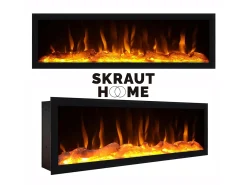Skraut Home Lareira*Lareira eléctrica LED, 107x38x25cm, Sala de estar - Sala jantar, Lareira eléctrica, Preto