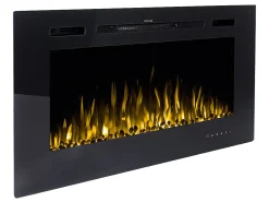 Lareira elétrica CALBUCO - Montagem na parede ou embutida - L101,6 x P14 x A54,4 cm - Preta*FLAMATECH Online