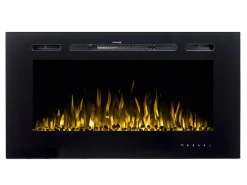 Lareira elétrica CALBUCO - Montagem na parede ou embutida - L101,6 x P14 x A54,4 cm - Preta*FLAMATECH Online