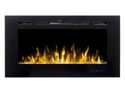 Lareira elétrica CALBUCO - Montagem na parede ou embutida - L101,6 x P14 x A54,4 cm - Preta*FLAMATECH Online