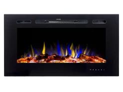 Lareira elétrica CALBUCO - Montagem na parede ou embutida - L101,6 x P14 x A54,4 cm - Preta*FLAMATECH Online