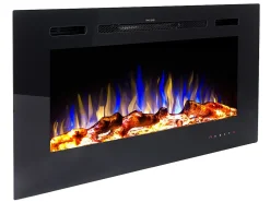 Lareira elétrica CALBUCO - Montagem na parede ou embutida - L101,6 x P14 x A54,4 cm - Preta*FLAMATECH Online
