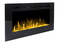 Lareira elétrica CALBUCO - Montagem na parede ou embutida - L101,6 x P14 x A54,4 cm - Preta*FLAMATECH Online