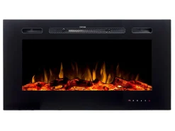 Lareira elétrica CALBUCO - Montagem na parede ou embutida - L101,6 x P14 x A54,4 cm - Preta*FLAMATECH Online