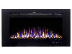 Lareira elétrica CALBUCO - Montagem na parede ou embutida - L101,6 x P14 x A54,4 cm - Preta*FLAMATECH Online