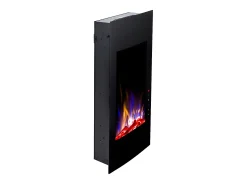 Hot Lareira elétrica curva VULCANO - C41 x L13 x A81 cm - Preta Lareira