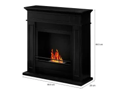 Dmora Lareira*Lareira Fuego a bioetanol, Lareira ecológica, Lareira sem fumo, Aquecedor a etanol, Fabricado em Itália, 91x28 h90 cm, Preto