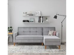 Loft24 Sofá*Lilly | Sofá-cama com arrumação Cinzento claro