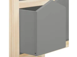 Loft24 Biblioteca*Linha Square | Estante 2 Cestos Nature Cinzento