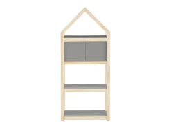 Loft24 Biblioteca*Linha Square | Estante 2 Cestos Nature Cinzento