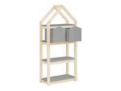 Loft24 Biblioteca*Linha Square | Estante 2 Cestos Nature Cinzento