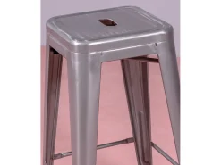 Nest Dream Banco*Lote de 4 bancos de metal com 66 cm de altura - Bistro - Metal Prateado
