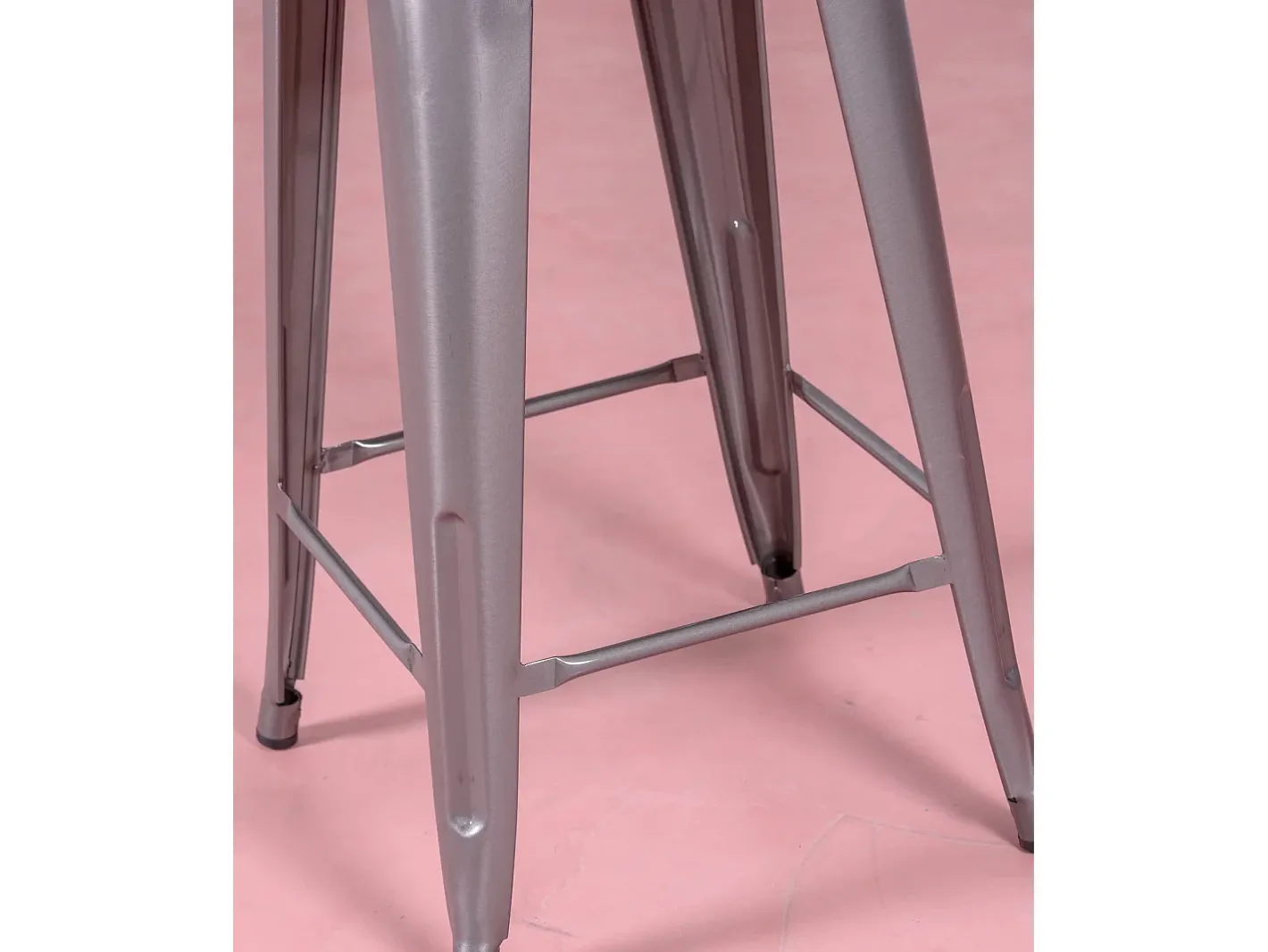 Nest Dream Banco*Lote de 4 bancos de metal com 66 cm de altura - Bistro - Metal Prateado