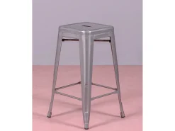 Nest Dream Banco*Lote de 4 bancos de metal com 66 cm de altura - Bistro - Metal Prateado