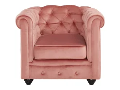 Best Lote de 2 cadeirões veludo rosa pastel CHESTERFIELD Poltrona