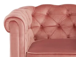 Best Lote de 2 cadeirões veludo rosa pastel CHESTERFIELD Poltrona