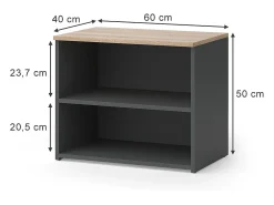Vicco Móvel De Tv*Lowboard antracite/sonoma 60x40x50 wido Cinza antracite