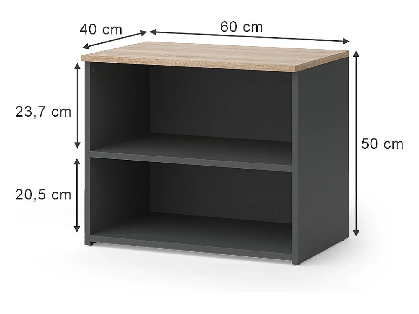 Vicco Móvel De Tv*Lowboard antracite/sonoma 60x40x50 wido Cinza antracite