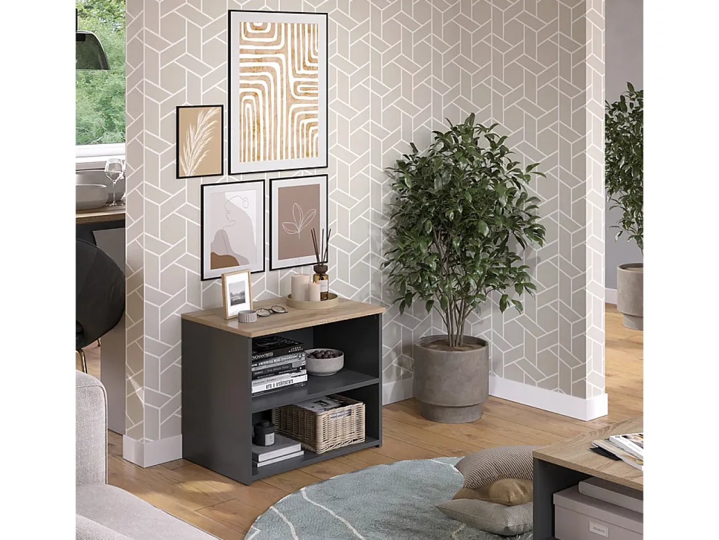 Vicco Móvel De Tv*Lowboard antracite/sonoma 60x40x50 wido Cinza antracite