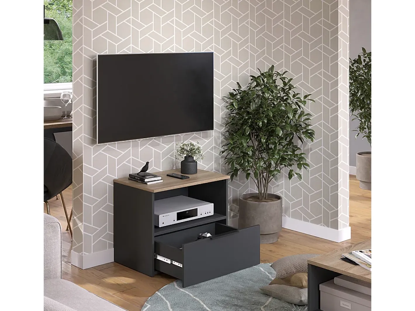 Vicco Móvel De Tv*Lowboard antracite/sonoma 60x40x50 wido Cinza antracite