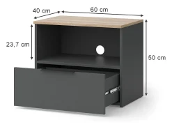 Vicco Móvel De Tv*Lowboard antracite/sonoma 60x40x50 wido Cinza antracite