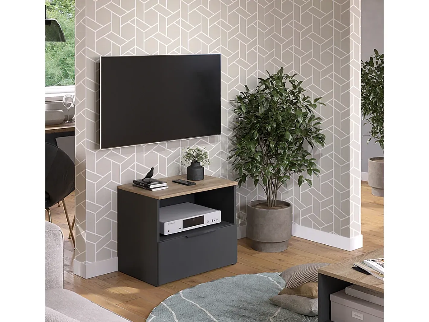 Vicco Móvel De Tv*Lowboard antracite/sonoma 60x40x50 wido Cinza antracite
