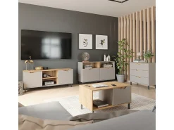 Vicco Móvel De Tv*Lowboard carvalho verde/artesanato 150x38x60 marelle Taupe