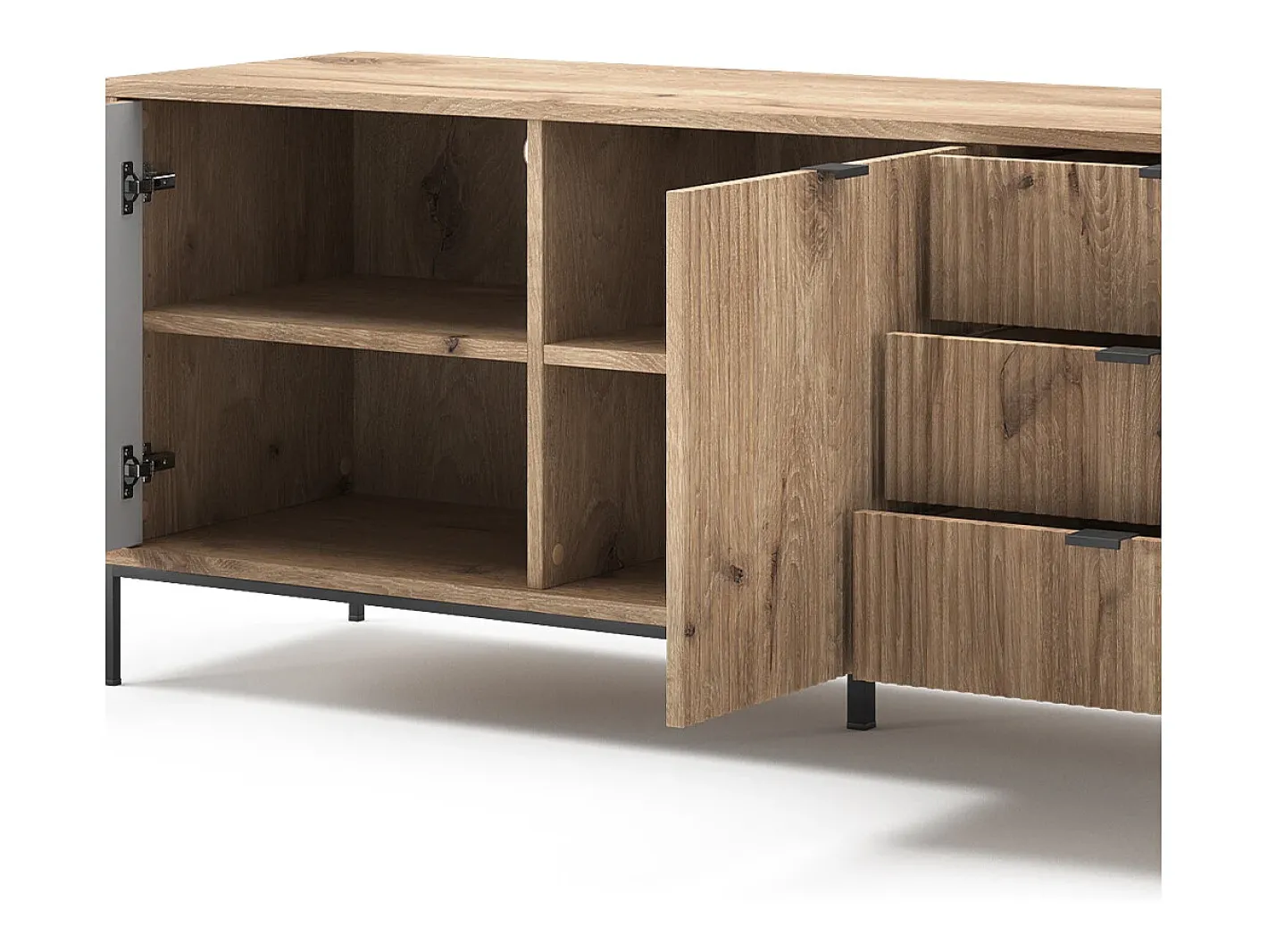 Vicco Móvel De Tv*Lowboard carvalho viking 150x42x60 eliza Natural escuro