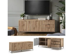 Vicco Móvel De Tv*Lowboard carvalho viking 150x42x60 eliza Natural escuro