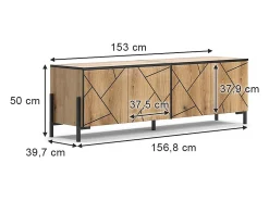 Vicco Móvel De Tv*Lowboard carvalho 156.8x39.7x50 hatto Natural claro