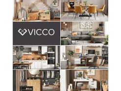 Vicco Móvel De Tv*Lowboard cinzento-bege 60x40x50 wido Taupe