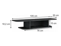 Vicco Móvel De Tv*Lowboard concreto 105x30x18.2 lorio Preto