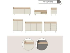 Vicco Móvel De Tv*Lowboard 140x40x63 velina Creme
