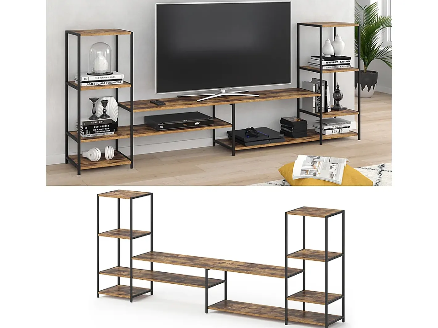 Vicco Móvel De Tv*Lowboard madeira antiga 226x34x93 fyrk Castanho