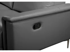 Loft24 Sofá*Lund : Sofá 3 Lugares 1 Reclinável Função Manuel Esquerda em Tecido Verde Escuro Cinzento