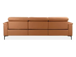 Loft24 Sofá*Lund | Sofá 3 lugares 1 reclinável esquerdo elétrico Cognac Castanho