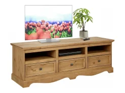Loft24 Móvel De Tv*Melissa | Mesa baixa 163 cm 3 gavetas Natural claro