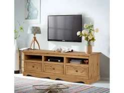 Loft24 Móvel De Tv*Melissa | Mesa baixa 163 cm 3 gavetas Natural claro
