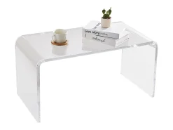Mesa Auxiliar SucceBuy de Acrílico em Forma de C SucceBuy Mesa Auxiliar Altura de 41CM^ Sale