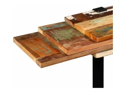 vidaxl Consola*Mesa consola ajustável em madeira maciça recuperada Multicor