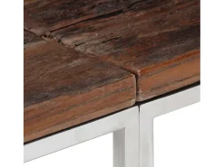 Mesa consola aço inoxidável/madeira ferroviária maciça PT662138* Online