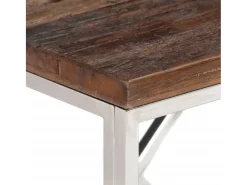 Mesa consola aço inoxidável/madeira ferroviária maciça PT662138* Online