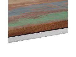 Mesa consola aço inoxidável/madeira recuperada maciça^vidaxl Clearance